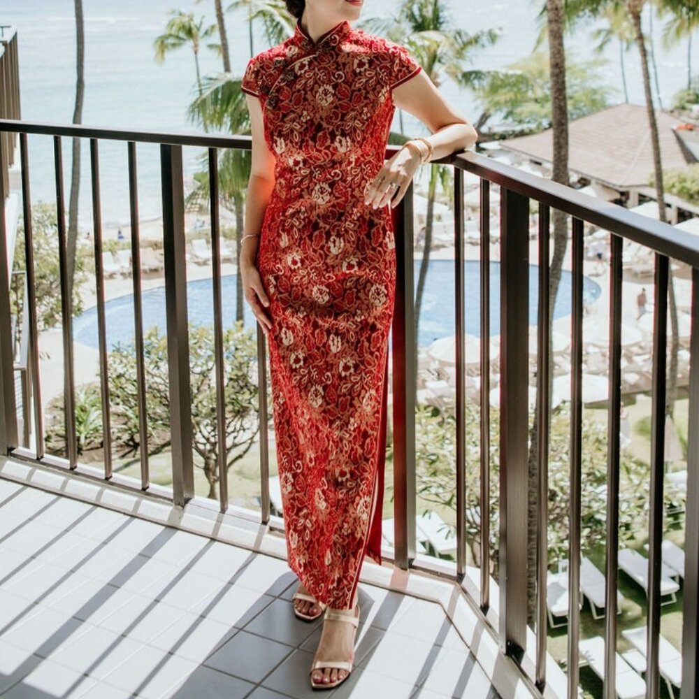 Red Melinda Qipao/Cheongsam Wedding Chinese Tea Ceremony, from East Meet…